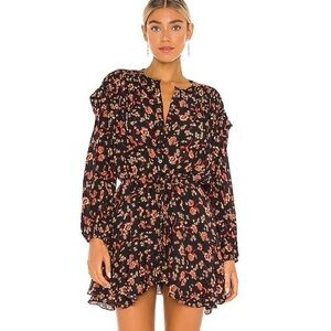 Free People Flower Fields Mini Dress in a dark burgundy floral print! Size S.